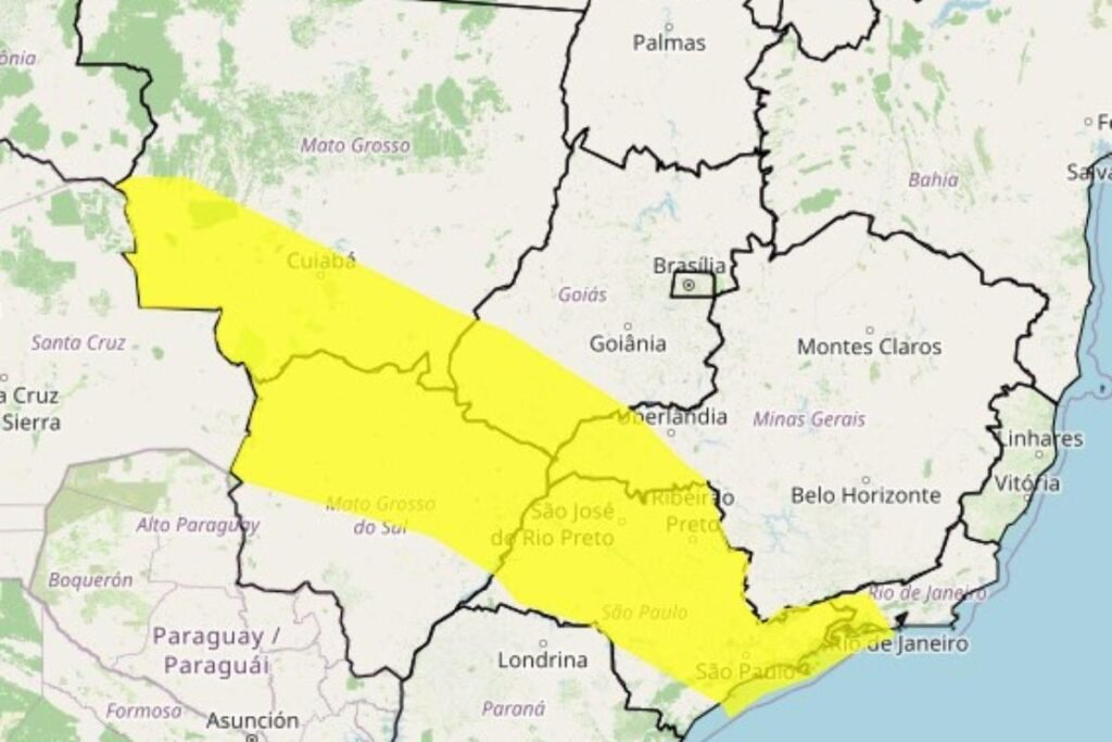 Alerta do Inmet para vendaval atinge boa parte do estado de SP em Segurança