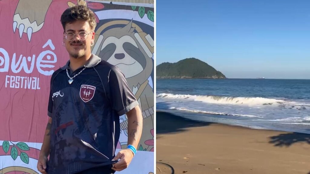Bombeiros realizam buscas por jovem desaparecido no mar após tentar ajudar amiga 2 Bombeiros realizam buscas por jovem desaparecido no mar após tentar ajudar amiga em Foto 2: Guilherme Ferraz/TV...