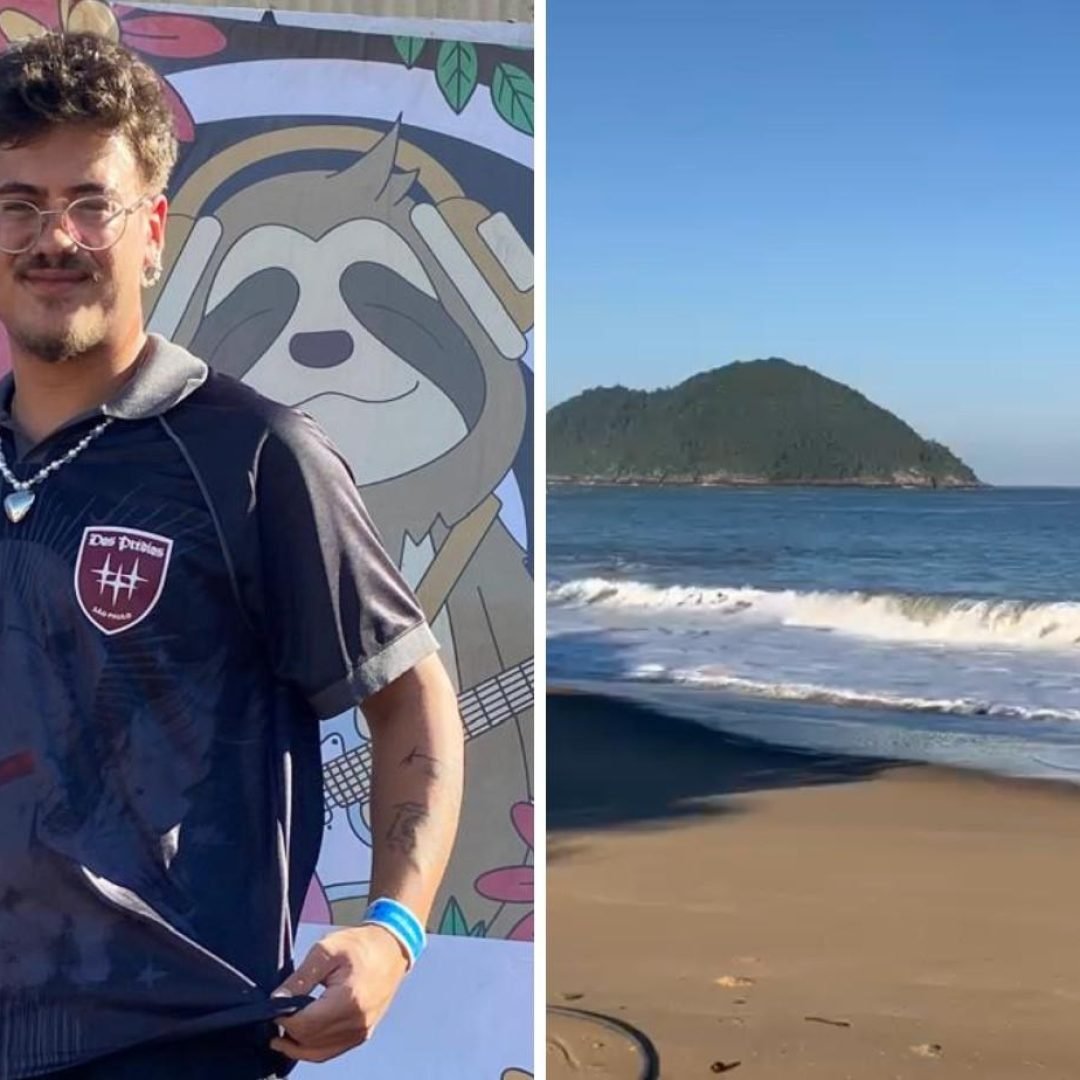 Bombeiros realizam buscas por jovem desaparecido no mar após tentar ajudar amiga em Foto 2: Guilherme Ferraz/TV...